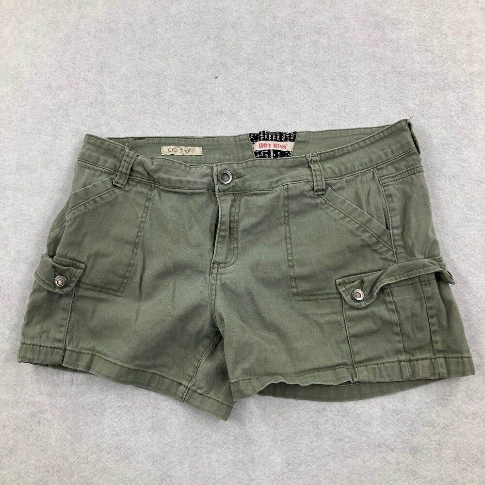 Hot Kiss Cici Short Women's Size 15 Green Cargo Shorts Cotton Blend Stretch
